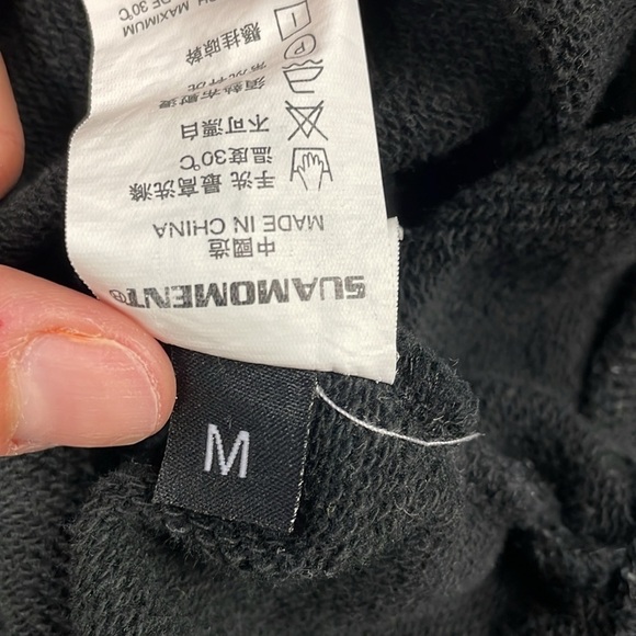 Suamoment 50 50 Split Colorblock Sweatshirt Shark Black White Sz M - Picture 8 of 10